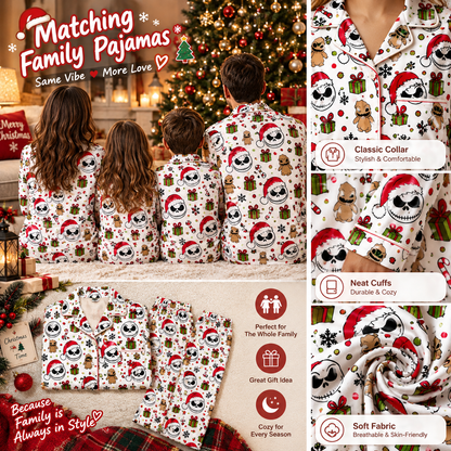 Jack Skellington Christmas Pajama Set - Holiday Gift for Women