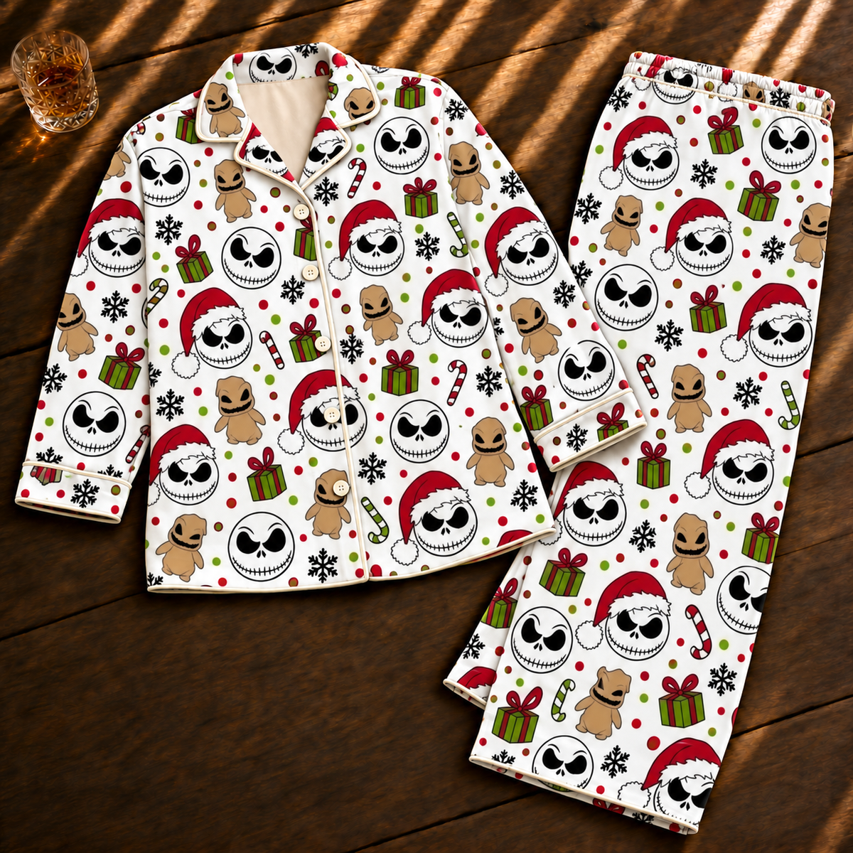 Jack Skellington Christmas Pajama Set - Holiday Gift for Women