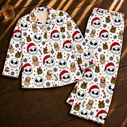 Jack Skellington Christmas Pajama Set - Holiday Gift for Women