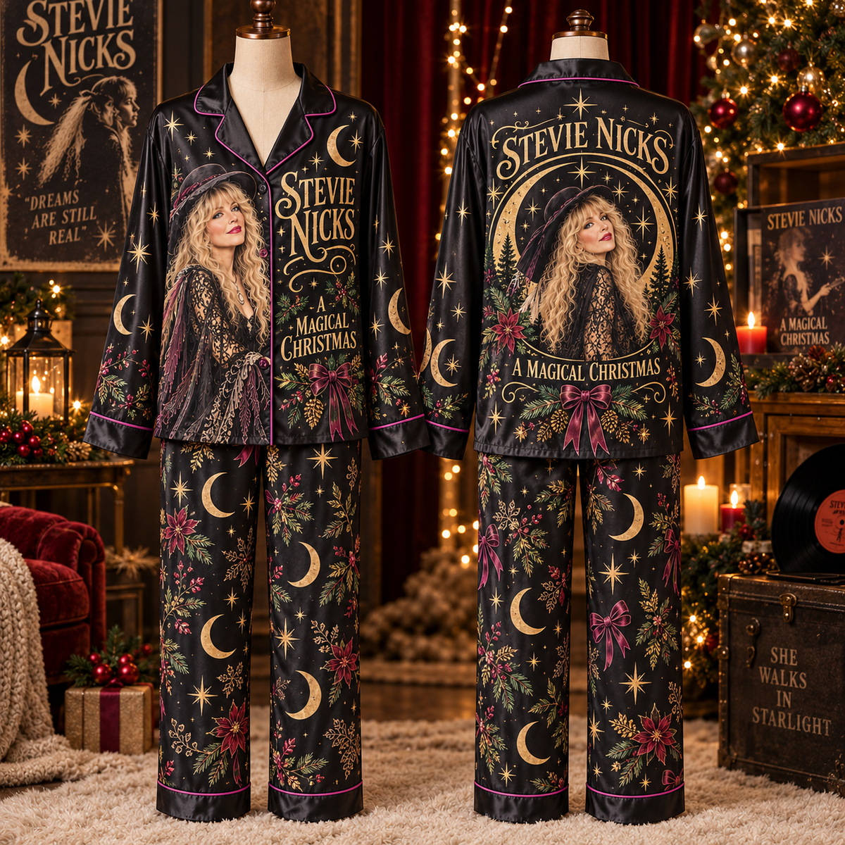 Stevie Nicks A Magical Christmas Pajama Set - Unique Christmas Gift for Music Fans