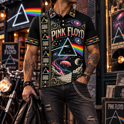 Pink Floyd Vintage Polo Shirt - Classic Rock Music Fan Gift