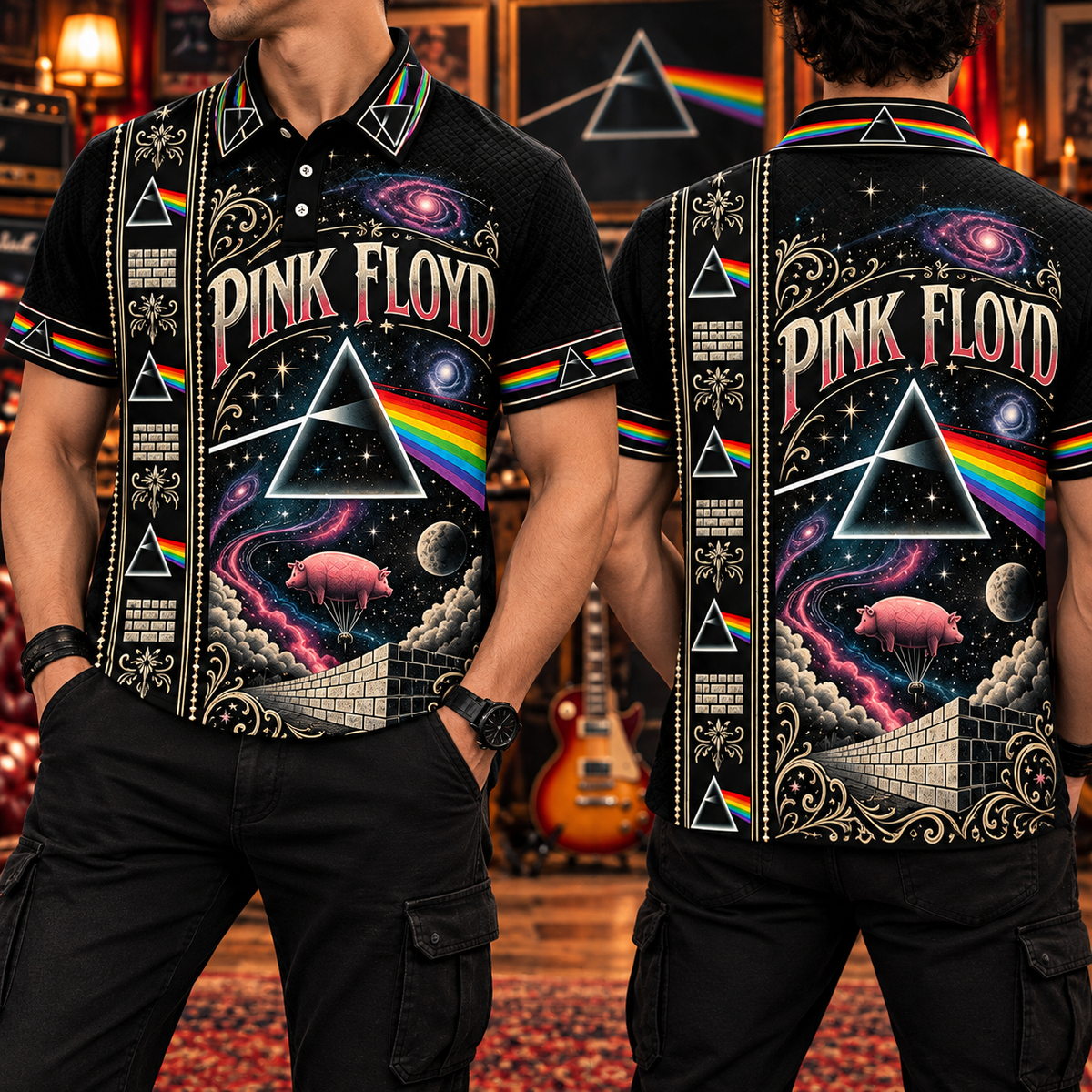 Pink Floyd Vintage Polo Shirt - Classic Rock Music Fan Gift