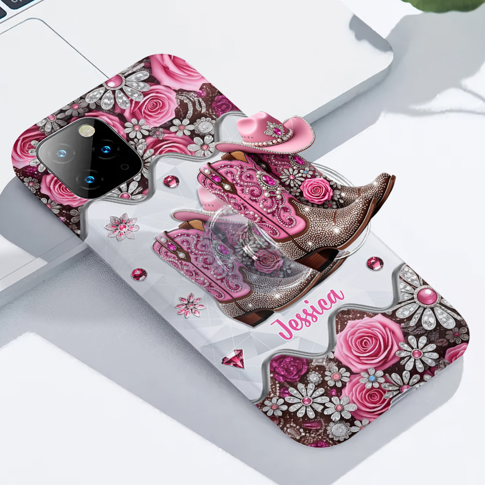 Cowgirl Boots - Personalized Cowgirl Full Print Phone Case