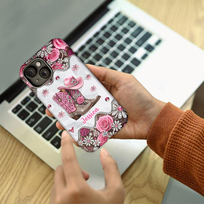 Cowgirl Boots - Personalized Cowgirl Full Print Phone Case