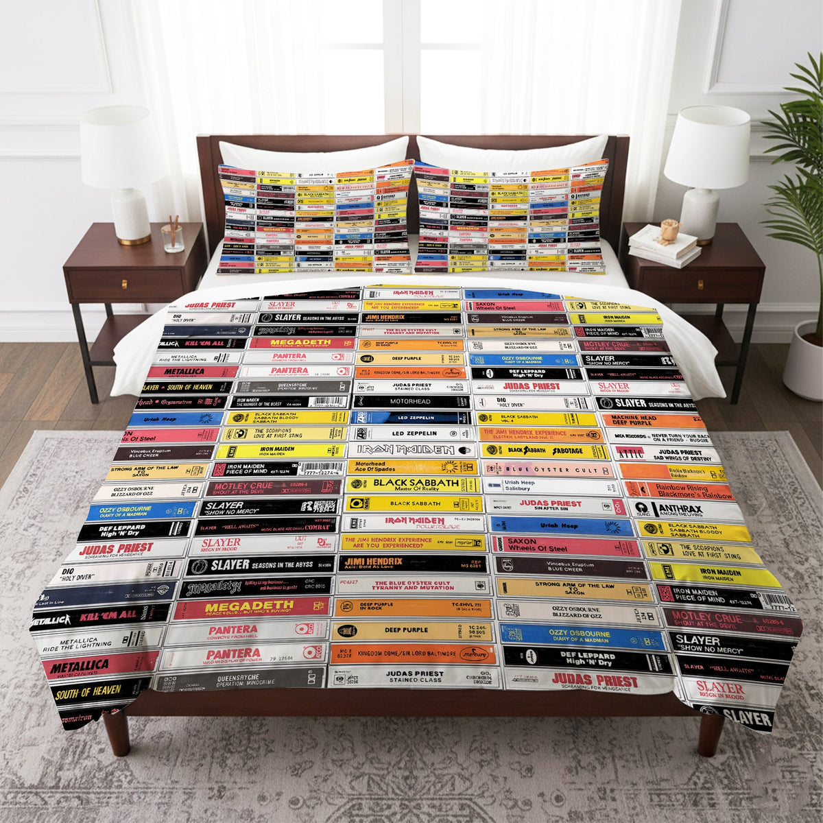 Classic Rock Metal Cassette Bedding Set -Gift For Rock Music Lovers