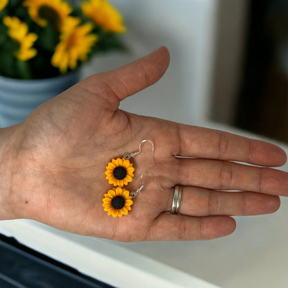 Sunflower Dangle Earrings - Gift For Her