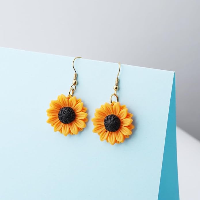 Sunflower Dangle Earrings - Gift For Her