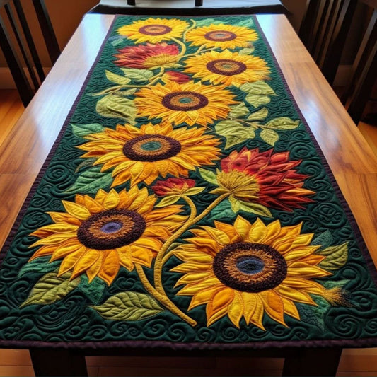 Beautiful Sunflower Quilted Table Runner