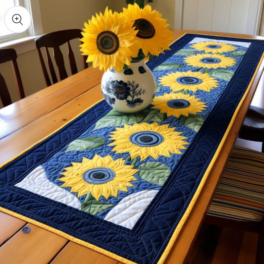 Beautiful Sunflower Quilted Table Runner