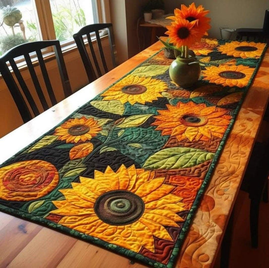 Beautiful Sunflower Quilted Table Runner