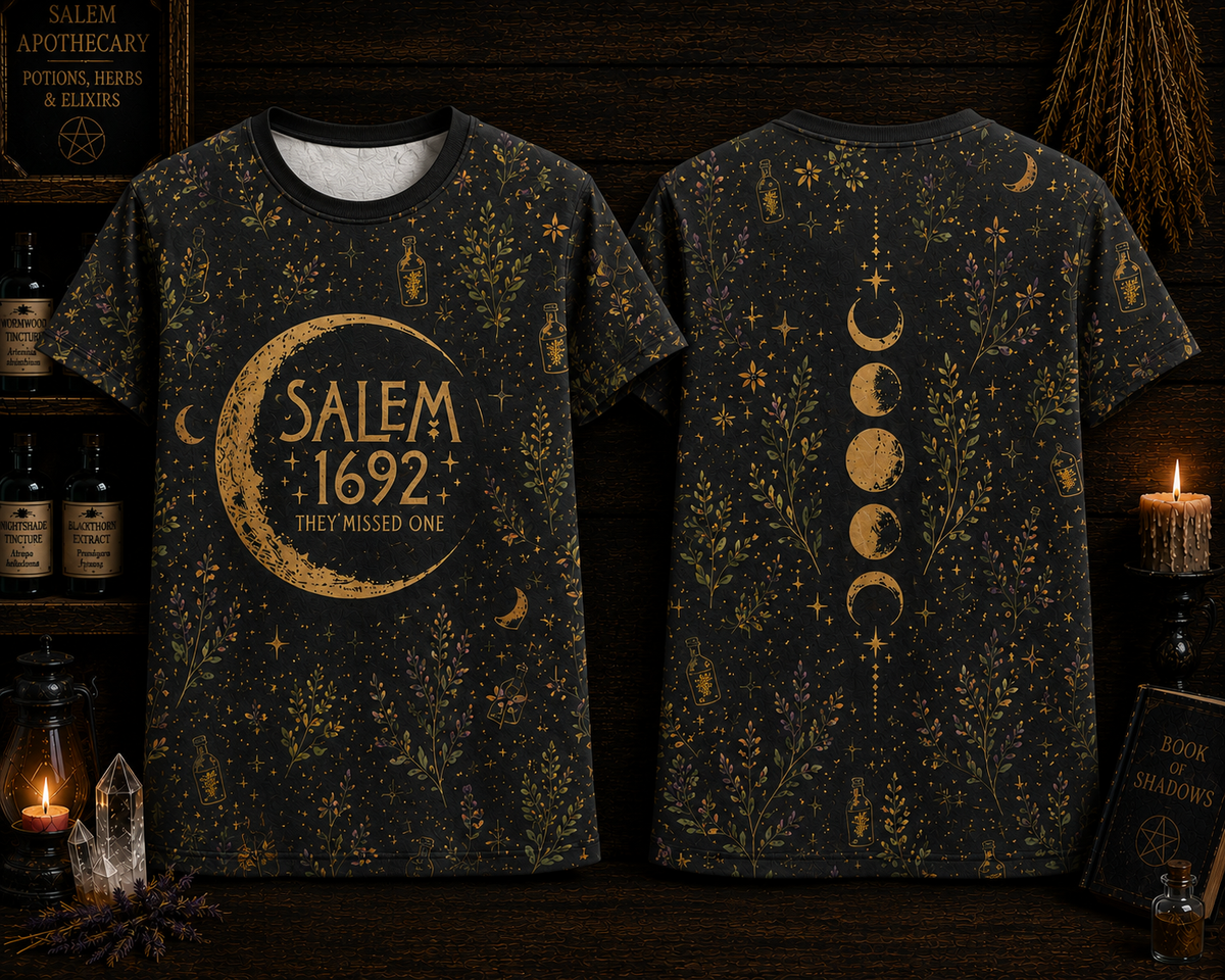 Salem 1692 They Missed One Shirt, Witchy Moon Phase Tee, Salem Witch Trials Shirt, Gothic Witch Gift