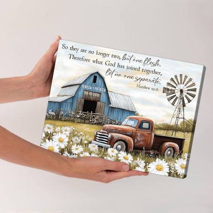 Vintage Barn With Rustic Truck Canvas Personalized Gift For Couple