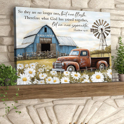Vintage Barn With Rustic Truck Canvas Personalized Gift For Couple