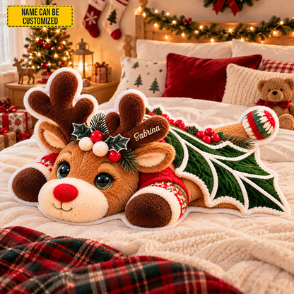 Personalized Christmas Dragon Reindeer Pillow