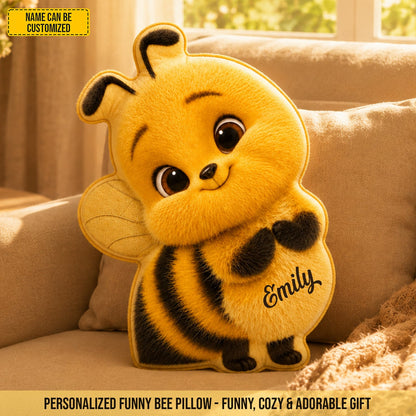 Personalized Cute Bee Custom Shape Pillow