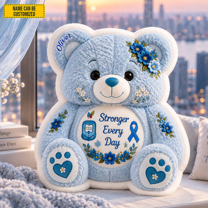 Personalized Diabetes Awareness Bear Pillow