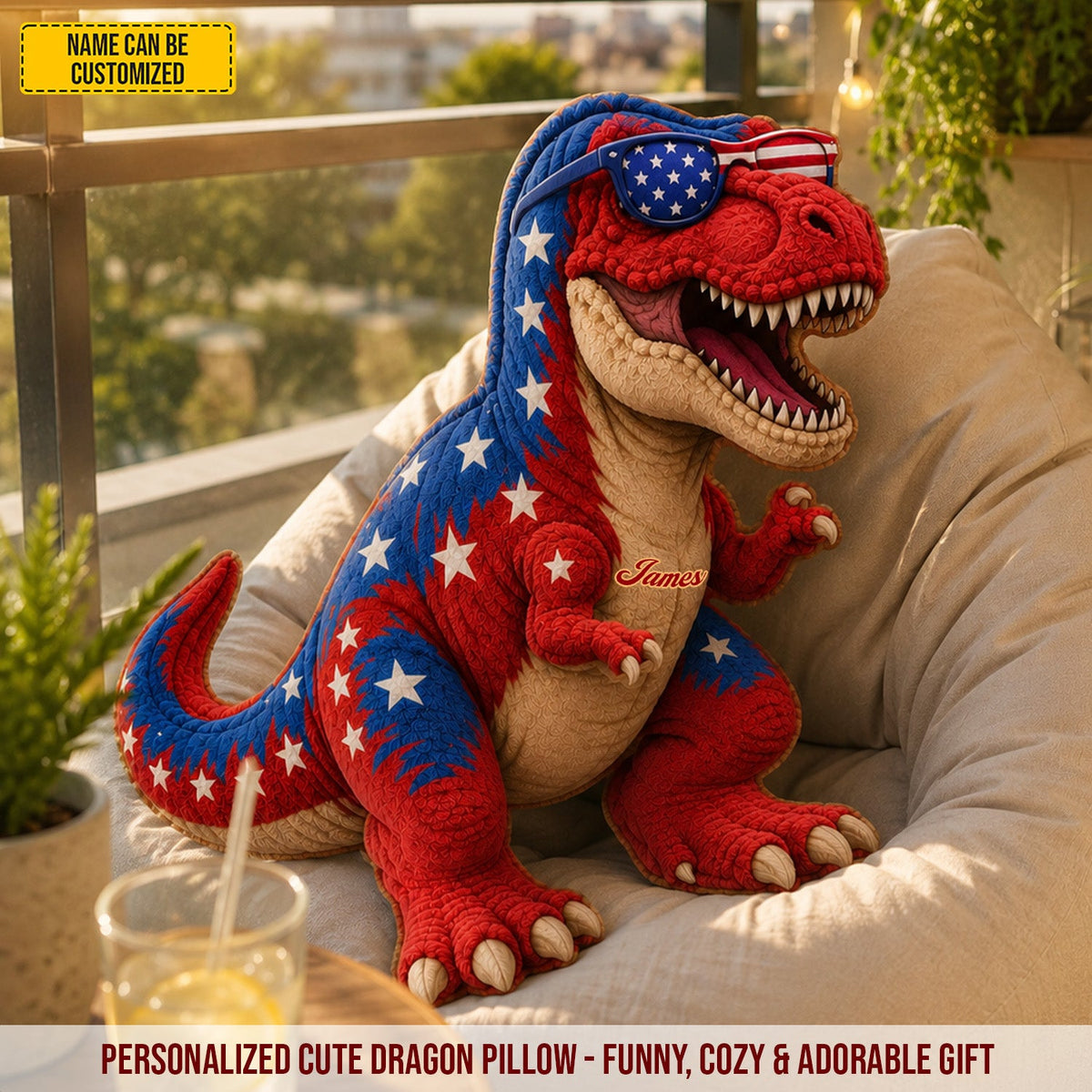 Personalized T-Rex Custom Shaped Pillow