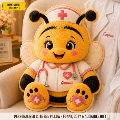 Personalized Nurse Bee Custom Shape Pillow