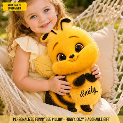 Personalized Cute Bee Custom Shape Pillow