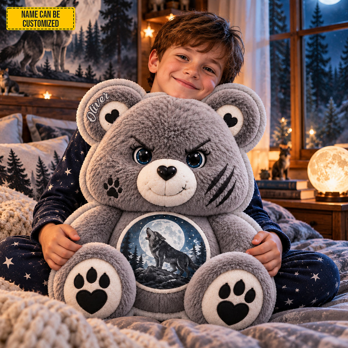 Personalized Bear Wolf Custom Shaped Pillow