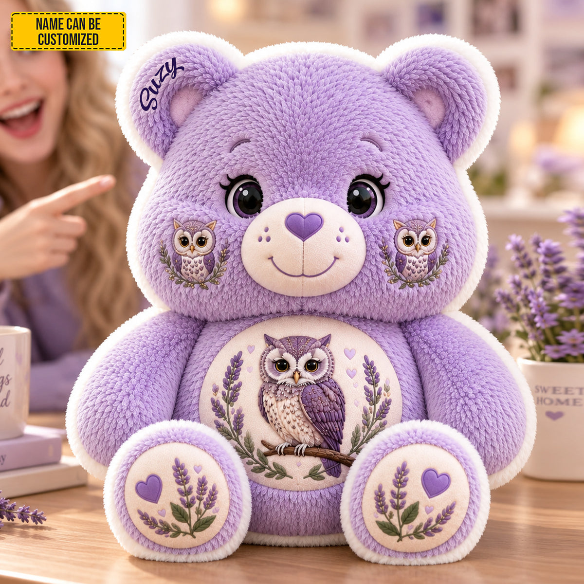 Personalized Bear Owl Custom Shaped Pillow