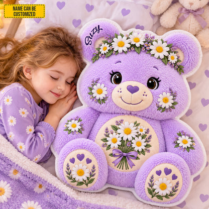 Personalized Daisy Bear Custom Shaped Pillow