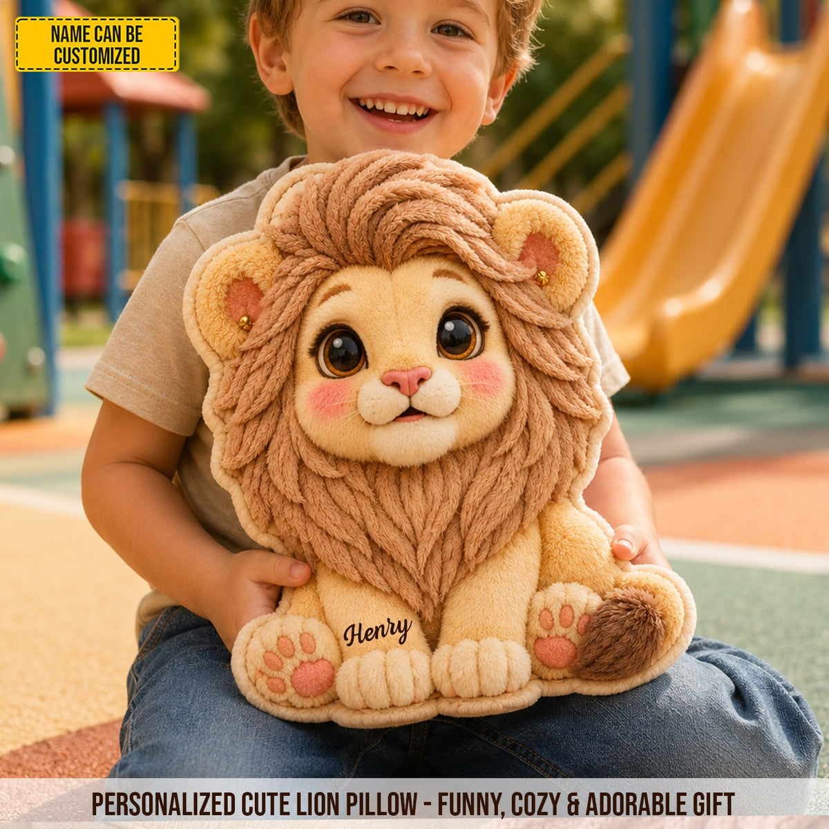 Personalized Cute Lion Custom Shaped Pillow