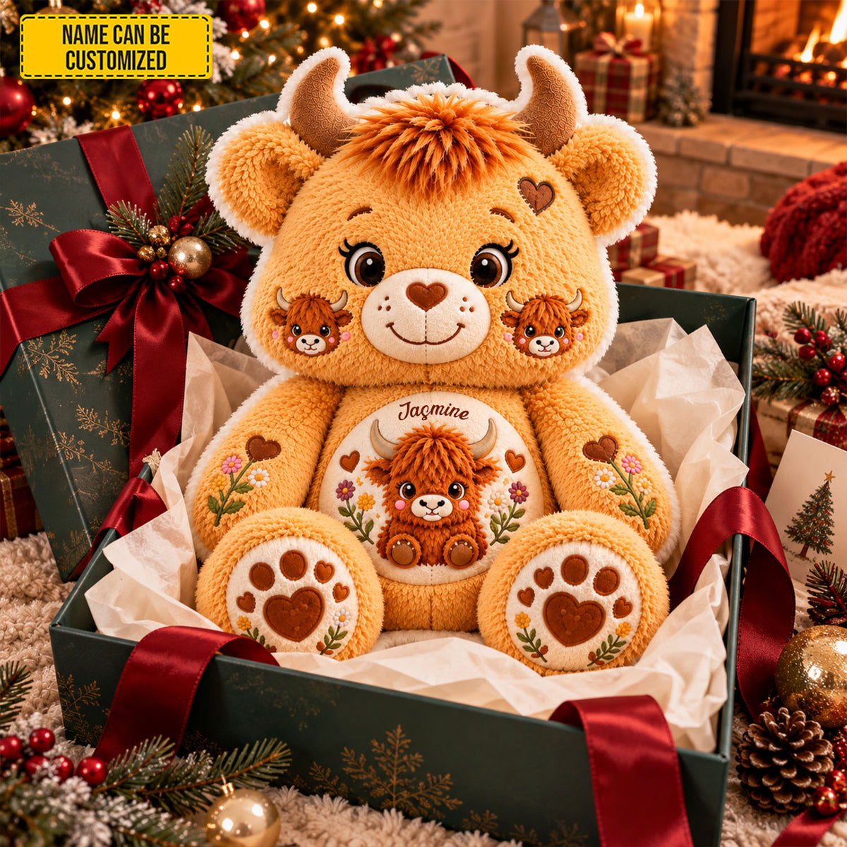 Personalized Cute Highland Cow Shaped Pillow