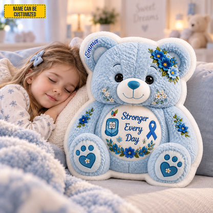 Personalized Diabetes Awareness Bear Pillow
