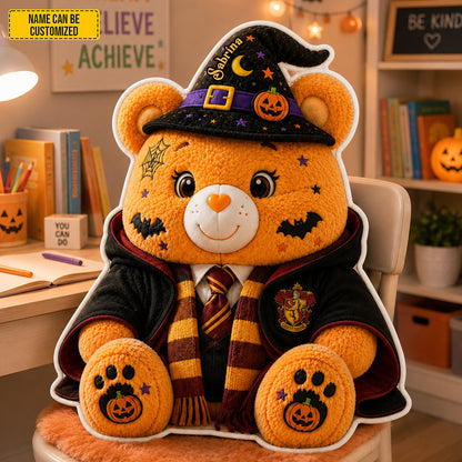 Personalized Halloween Wizard Bear Shape Pillow