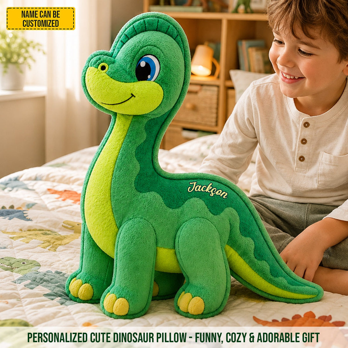 Personalized Cute Dinosaur Custom Shape Pillow