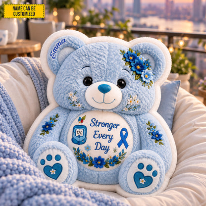 Personalized Diabetes Awareness Bear Pillow