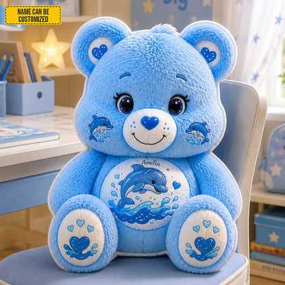 Personalized Dolphin Blue Bear Pillow