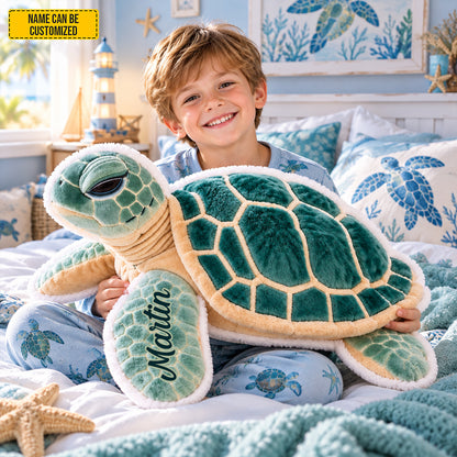 Personalized Sea Turtle Custom Shaped Pillow