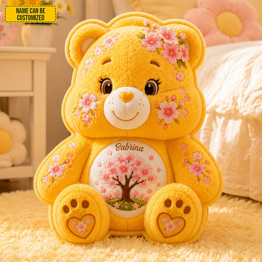 Personalized Cute Cherry Blossom Bear Pillow