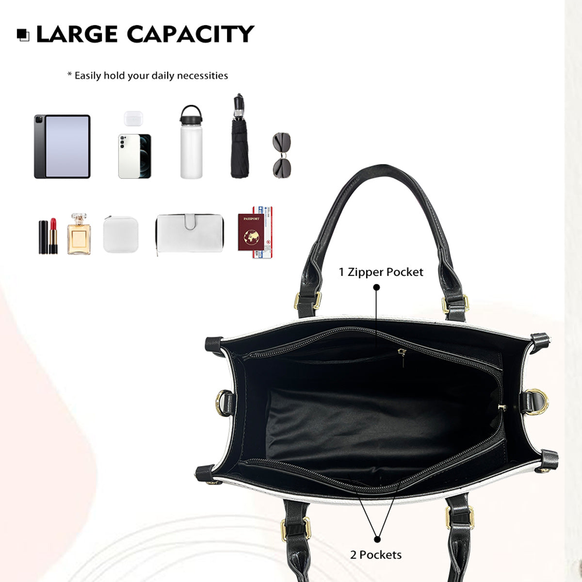 Personalized Bee & Sunflower Leather Handbag